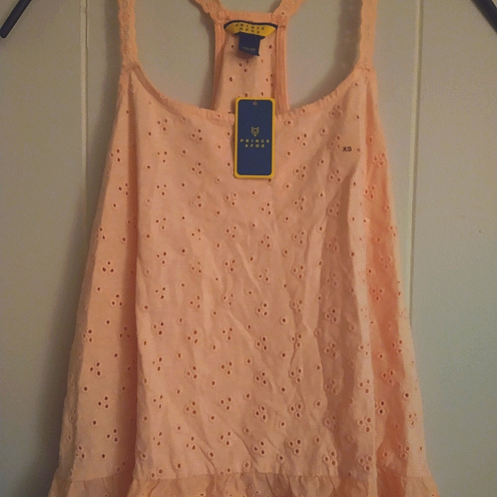 Ladies Prince & fox lace peach top xs